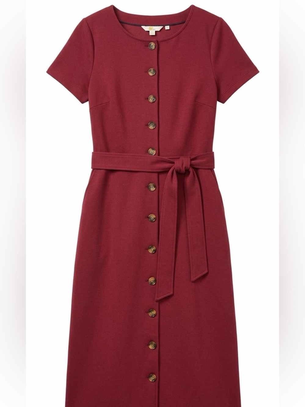Boden Beatrice Ponte Shift Dress in Burgundy Size 8L